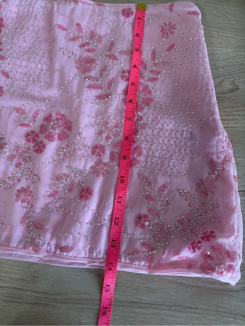 Pink Sequin Floral Mini Skirt - Picture 4 of 4